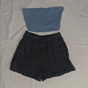 Time and Tru High Waist Black and White Shorts